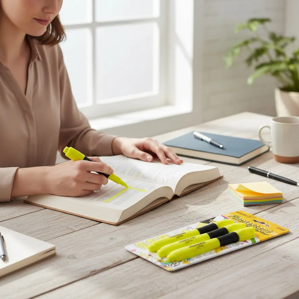 [807800]  Highlighter Fluorescent Yellow w- Cushion Grip (3-Pack) (Product Staging) (1).webp