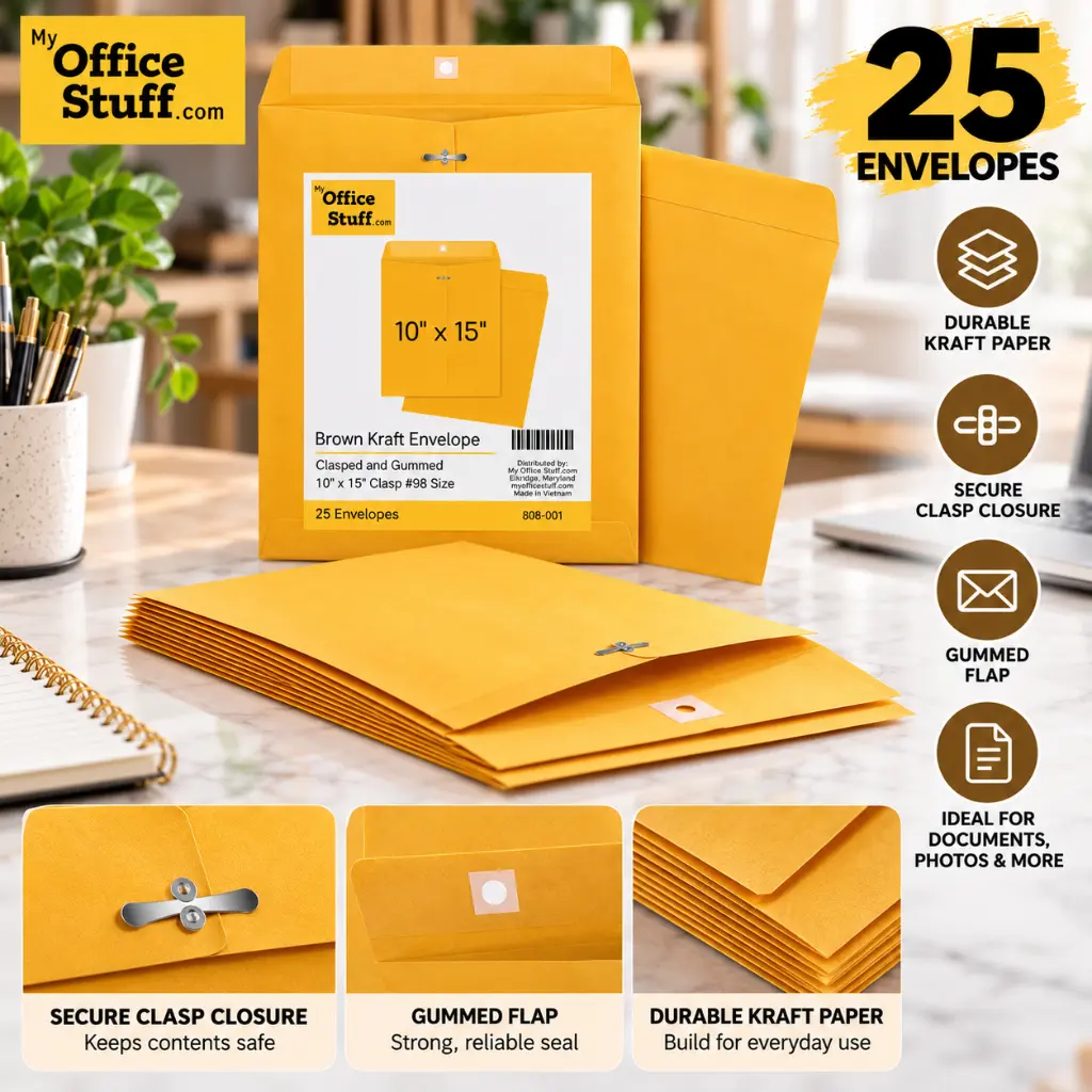 Kraft Envelopes Office Product Infographic.webp