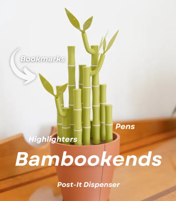 Bamboo Bookend Plant Office Center