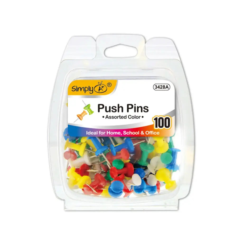 Push Pin Colored 100 Pack