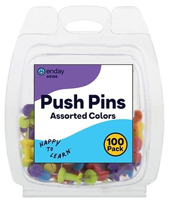 Push Pin Colored 100 Pack