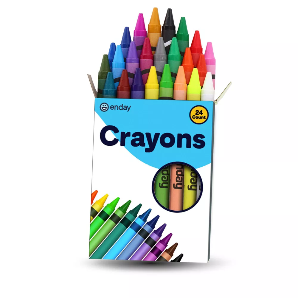 Premium Crayons 24 Count, Box of Crayons 24 Color