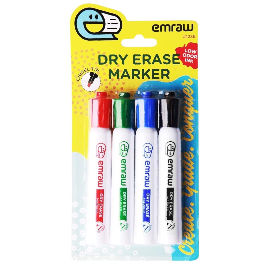 4 Colors Dry Erase Markers 