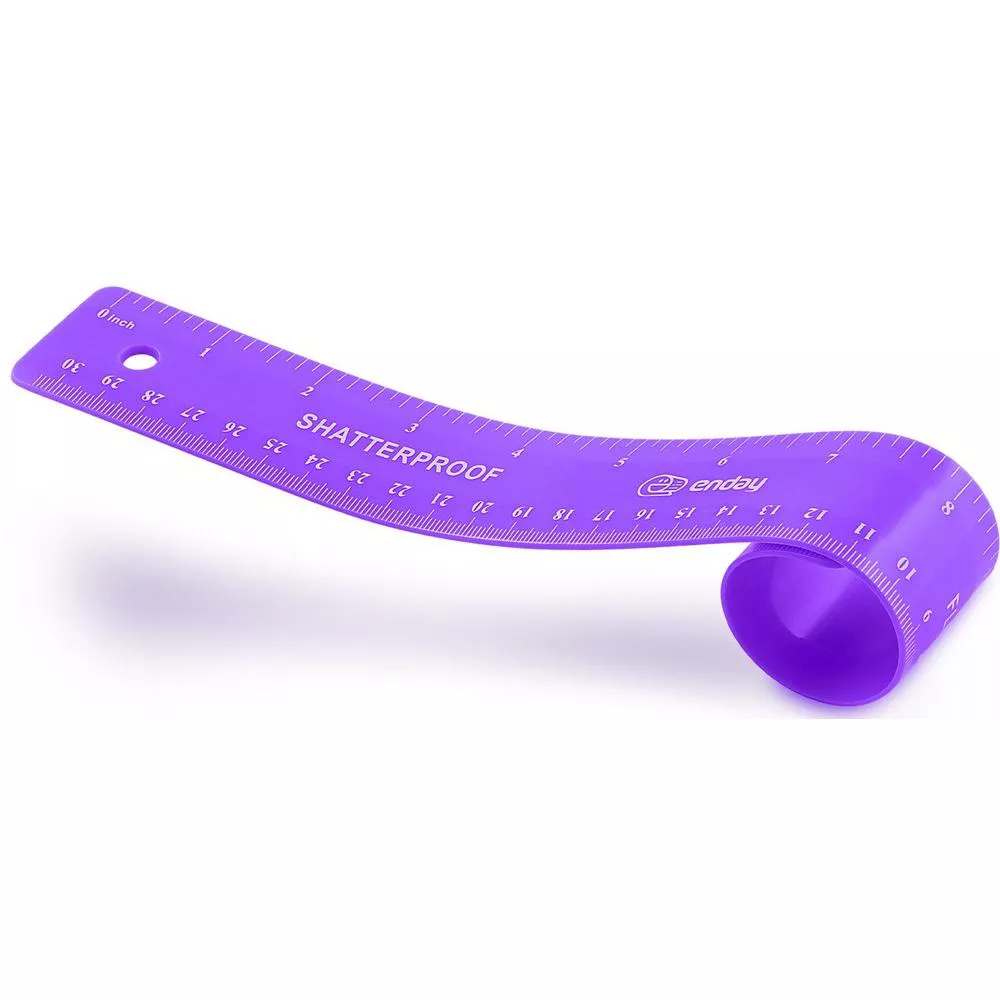 [807308] 12" (30cm) Shatterproof Flexible Ruler  (Purple)