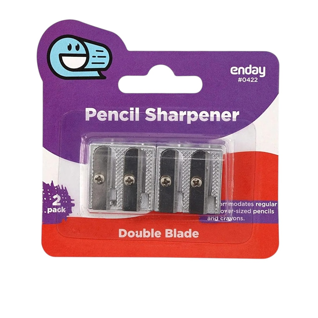 2 Holes Metal Pencil Sharpener 2 Pack