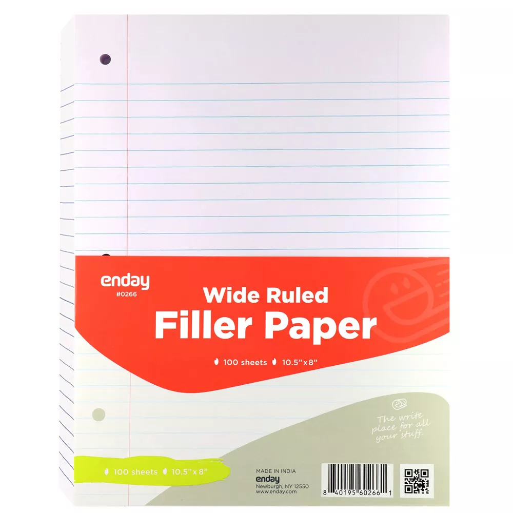 Enday Ruled Filler Paper, 100 Ct 
