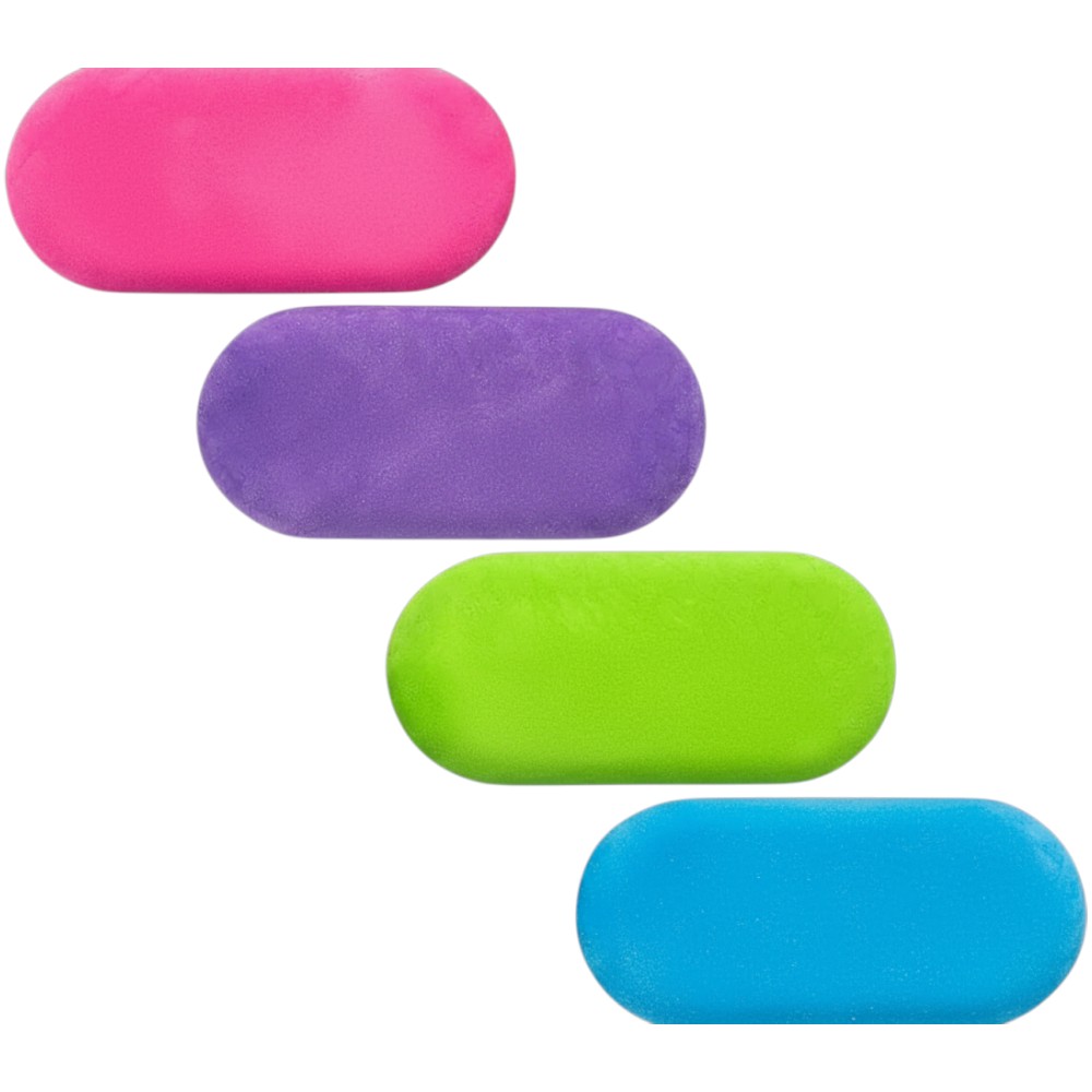 Oval Pencil Erasers Rubber Eraser School Office Supplies Multicolor 4 Count