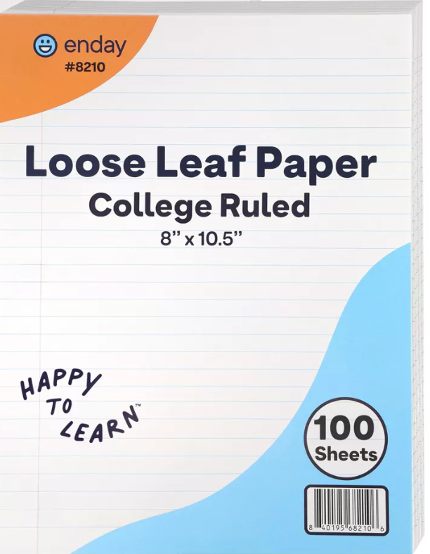 Loose Leaf Wide Ruled Paper 