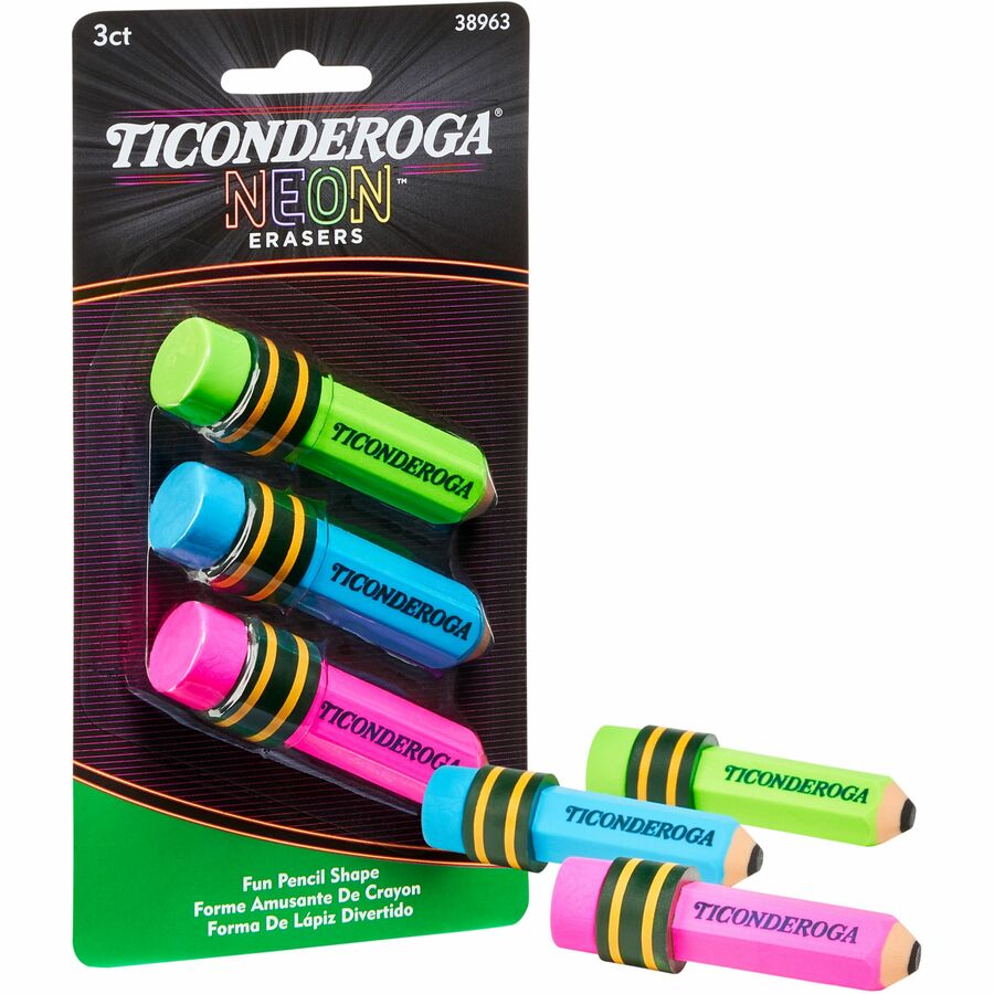 DIXX38963  Style Eraser, Assorted Color - Pack of 3