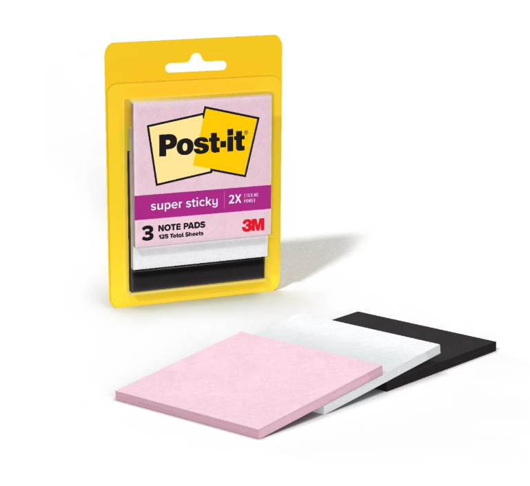 Post-it Super Sticky Notes, 3 in. x 3 in., Simply Serene Collection, 3 Pads