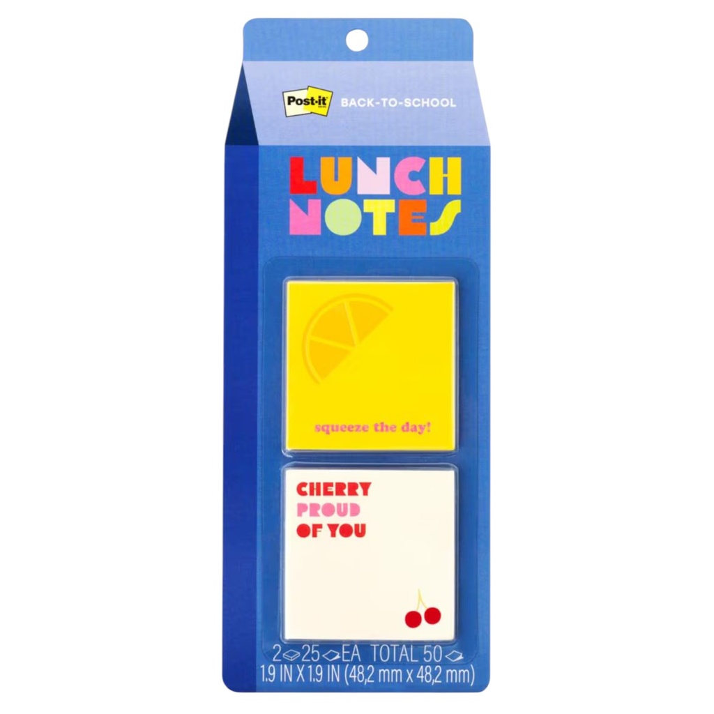 Post-it Lunch Notes, Bright Multi-Colored