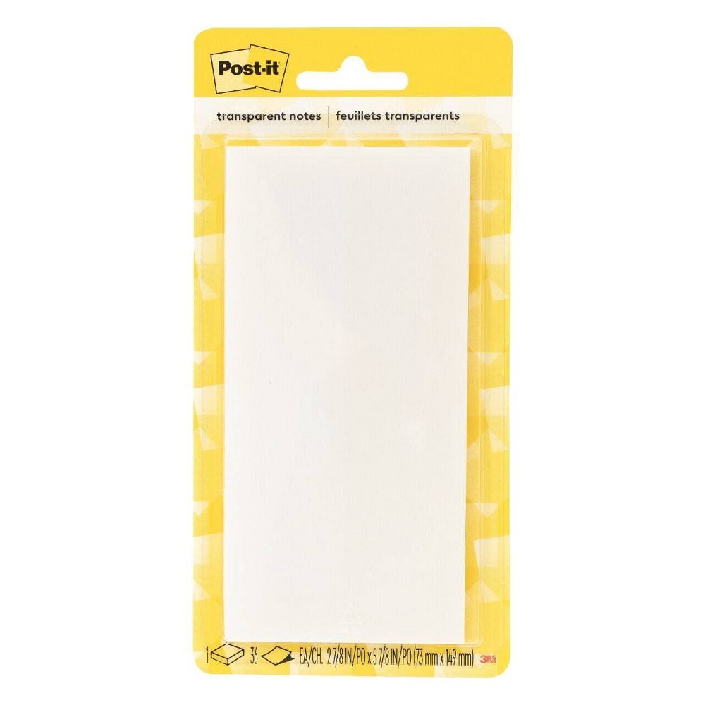 Post-it Transparent Note  2 7/8 in. X 5 7/8 in.  24 Pads