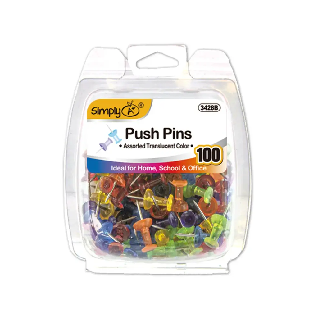 [807590] Push Pins - Assorted Transparent Colors