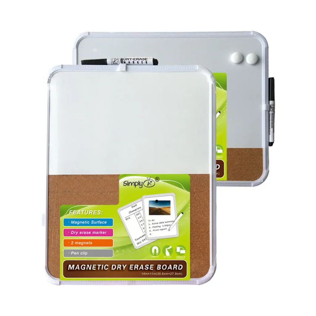 [807804] Dry Erase/Cork Combo Board 11x14 with Marker & Magnets