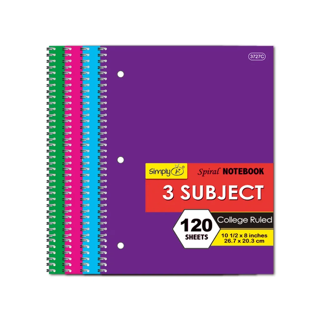 Spiral Notebook 3 Subject 120 Sheet