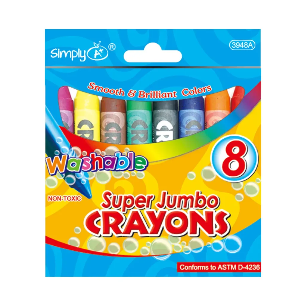 [807840] Super Jumbo Washable Crayons 8 Pack