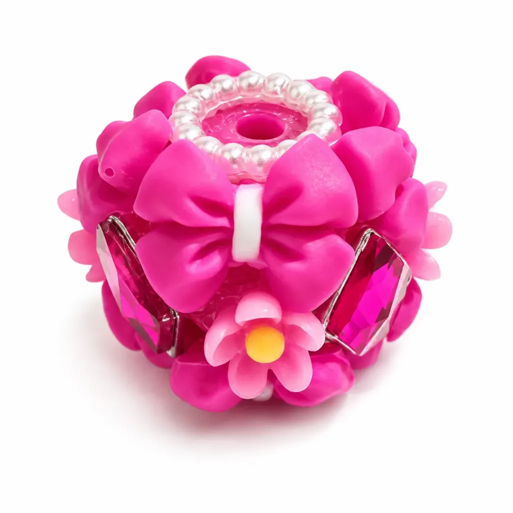 [870815] Bow and Pearl Spacer Beads (Purple)