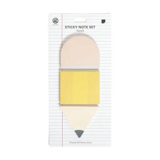 [807332] U Brands Sticky Notes  Set of 3  60 Sheets Each  Pencil